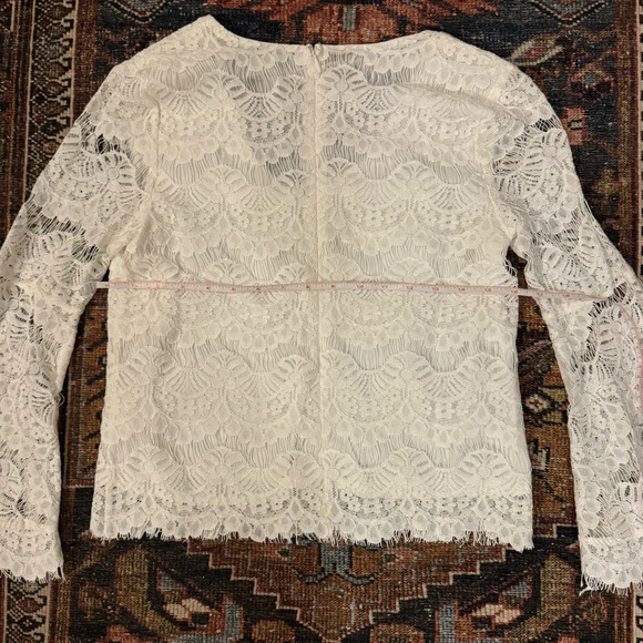 Mink pink lace bell sleeve top - Picture 7 of 8